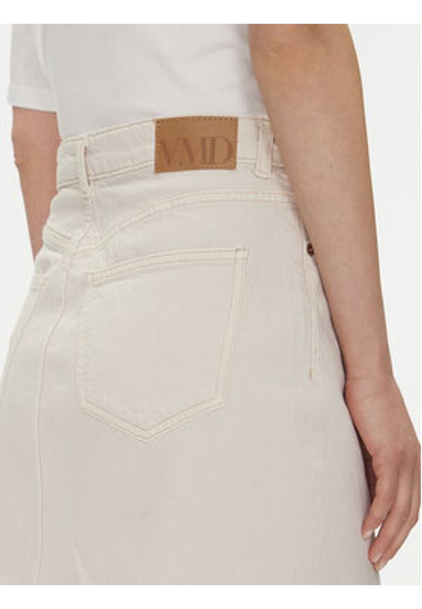 Vero Moda Spódnica jeansowa Tessa 10301536 Écru Regular Fit. Materiał: bawełna