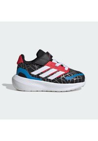 Adidas - Buty dla dzieci adidas Marvel Spider-man Runfalcon. Kolor: czerwony, biały, wielokolorowy, czarny. Wzór: motyw z bajki. Sport: bieganie