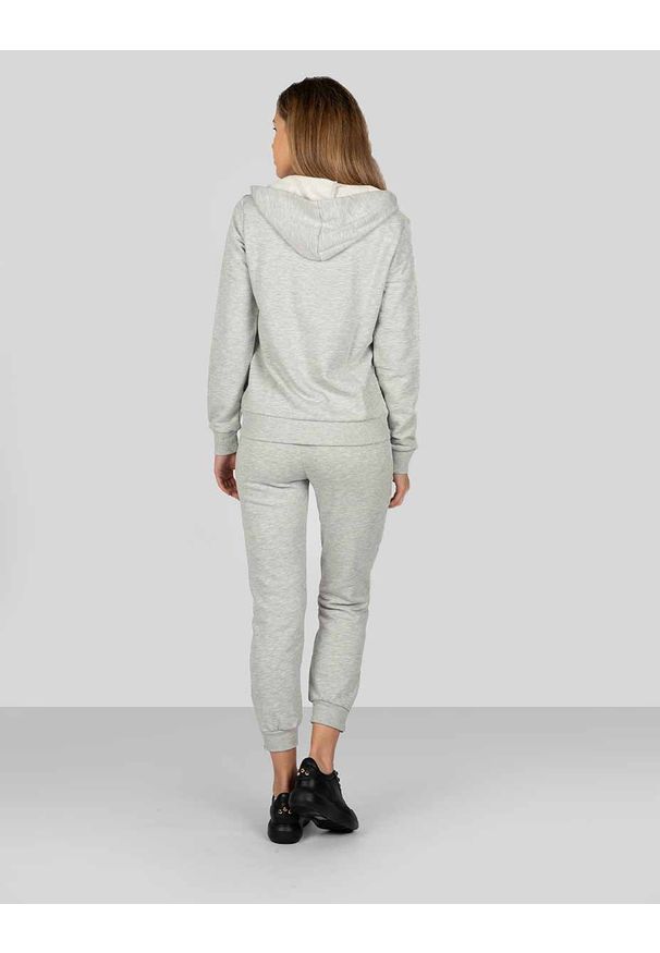Trussardi Jeans - Trussardi Sport Bluza | 44F00023 | Kobieta | Szary. Okazja: na co dzień. Typ kołnierza: kaptur. Kolor: szary. Materiał: bawełna. Wzór: nadruk. Styl: sportowy