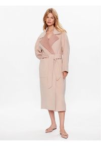 Calvin Klein Płaszcz wełniany K20K205855 Różowy Regular Fit. Kolor: różowy. Materiał: wełna