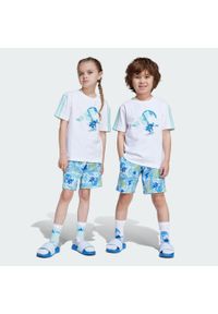 Zestaw Adidas Disney Lilo & Stitch T-Shirt. Kolor: biały, niebieski, wielokolorowy. Wzór: motyw z bajki #2