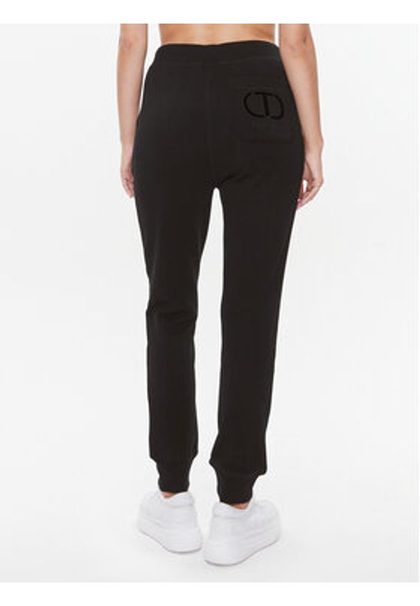 TwinSet - TWINSET Spodnie dresowe 232TT2371 Czarny Regular Fit. Kolor: czarny. Materiał: dresówka, bawełna