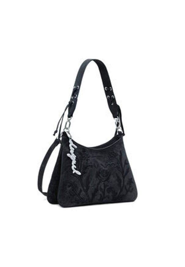 Desigual Torebka Romeo Floral Total Bl 25WAXP40 Czarny. Kolor: czarny. Materiał: skórzane