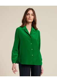 Luisa Spagnoli - LUISA SPAGNOLI - Zielona koszula z jedwabiu Bond. Kolor: zielony. Materiał: jedwab