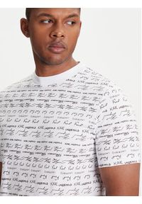 Karl Lagerfeld - KARL LAGERFELD T-Shirt 755040 553225 Biały Regular Fit. Typ kołnierza: dekolt w karo. Kolor: biały. Materiał: bawełna #3