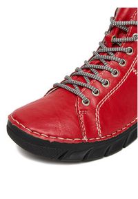 Rieker Trzewiki 55020-33 Czerwony. Kolor: czerwony. Materiał: materiał #6