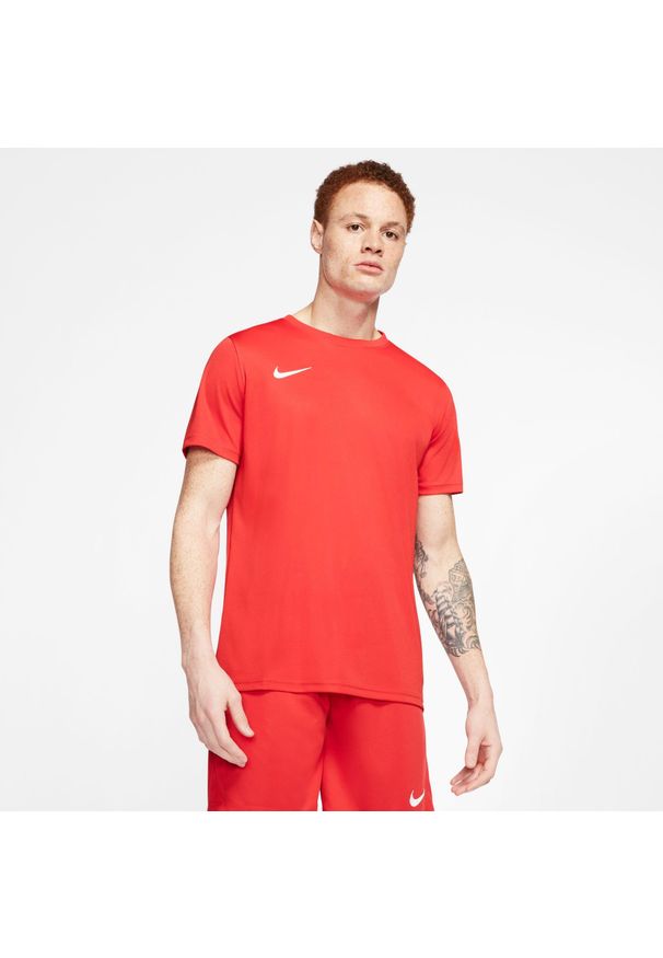 Koszulka treningowa męska Nike Park Vii. Kolor: czerwony. Długość rękawa: krótki rękaw. Długość: krótkie. Sport: piłka nożna