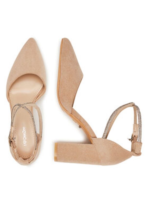 DeeZee Czółenka BG-88416-1 Beżowy. Kolor: beżowy. Materiał: materiał