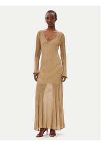 TwinSet - TWINSET Sukienka dzianinowa 251TT3180 Beżowy Slim Fit. Kolor: beżowy. Materiał: syntetyk #2
