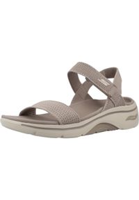 skechers - Sandały SKECHERS GO WALK ARCH FIT 2.0 Brązowy. Kolor: brązowy. Materiał: tkanina. Styl: sportowy