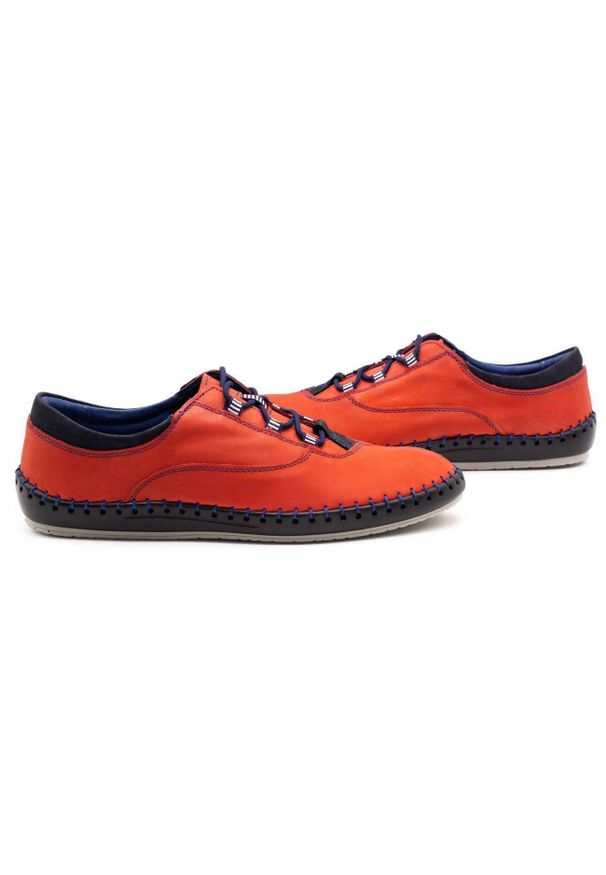 Olivier Buty męskie casual 312K czerwony nubuk czerwone. Okazja: na co dzień. Kolor: czerwony. Materiał: nubuk. Styl: casual