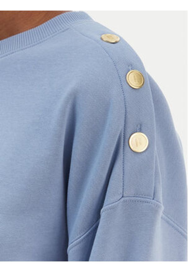 TOMMY HILFIGER - Tommy Hilfiger Bluza Script WW0WW48783 Niebieski Relaxed Fit. Kolor: niebieski. Materiał: bawełna