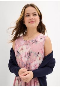 bonprix - Przewiewna wzorzysta sukienka z siateczki. Kolor: różowy. Materiał: materiał. Wzór: nadruk, aplikacja. Sezon: lato #3