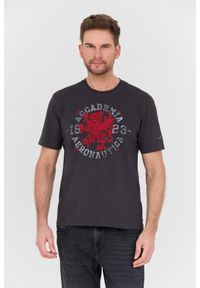 Aeronautica Militare - AERONAUTICA MILITARE Szary bawełniany męski t-shirt M.C., Rozmiar M. Kolor: szary. Materiał: bawełna