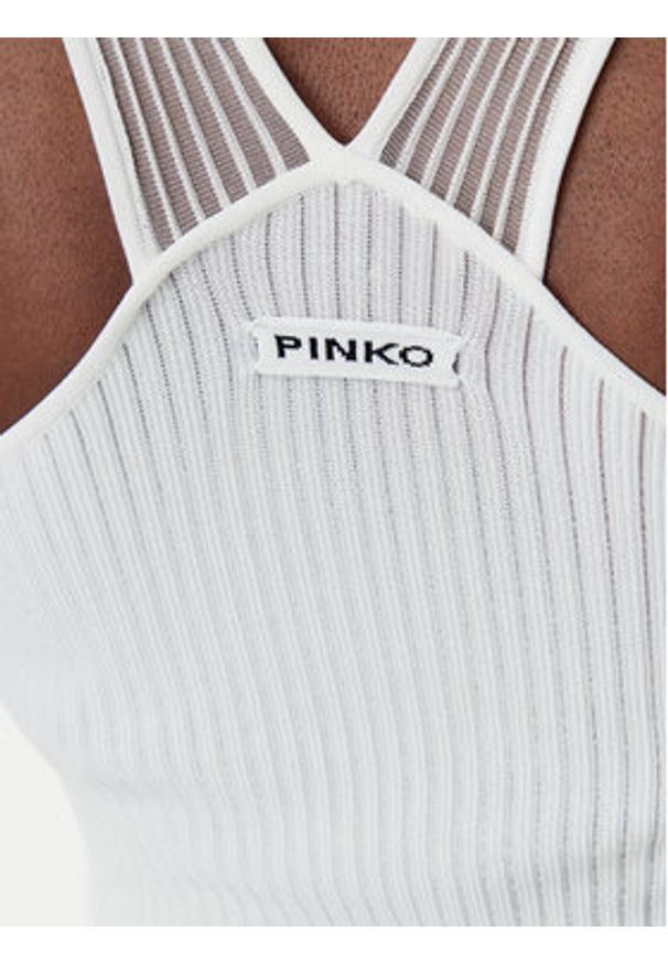 Pinko - PINKO Sukienka dzianinowa 104802 A2GJ Biały Regular Fit. Kolor: biały. Materiał: syntetyk