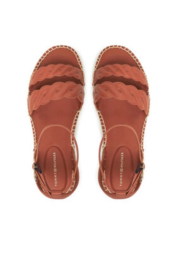 TOMMY HILFIGER - Tommy Hilfiger Espadryle FW0FW08496 Brązowy. Kolor: brązowy. Materiał: skóra