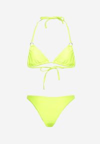 Born2be - Jasnozielone Bikini Dwuczęściowe z Wiązaną Górą i Metalicznymi Kółeczkami Zorion. Kolor: zielony #5