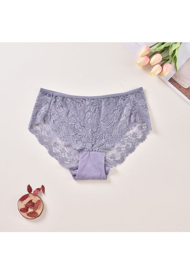 Intica - Figi koronkowe z delikatnym wykończeniem Zlatija. Kolor: niebieski. Materiał: koronka. Wzór: koronka