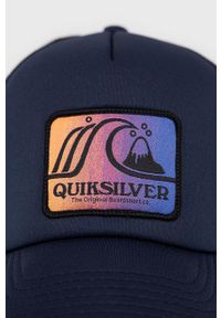 Quiksilver czapka kolor granatowy z aplikacją. Kolor: niebieski. Wzór: aplikacja