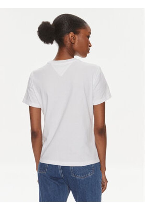 Tommy Jeans T-Shirt Prep Luxe DW0DW17835 Biały Regular Fit. Kolor: biały. Materiał: bawełna