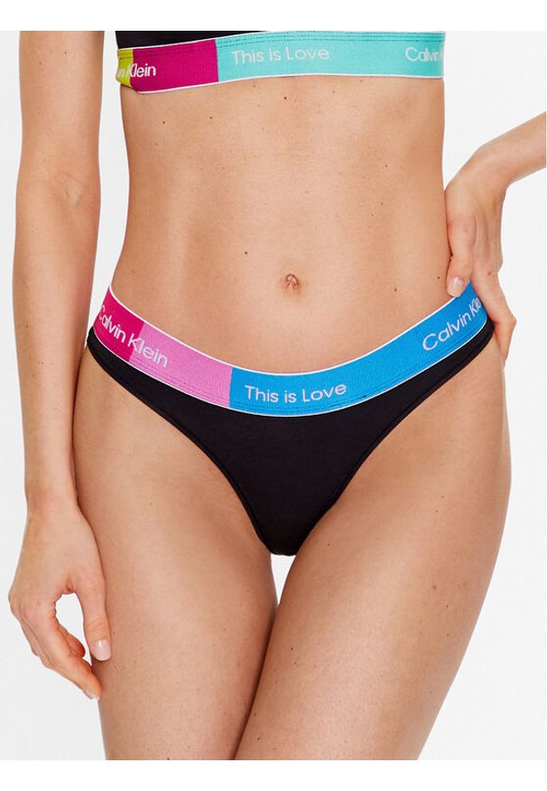 Stringi Calvin Klein Underwear. Kolor: czarny. Materiał: lyocell