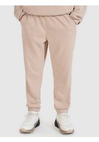 4f - 4F Spodnie dresowe joggery męskie - beżowe M. Kolor: beżowy. Materiał: dresówka #2