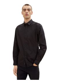 Tom Tailor Koszula 1033713 Czarny Regular Fit. Kolor: czarny. Materiał: bawełna