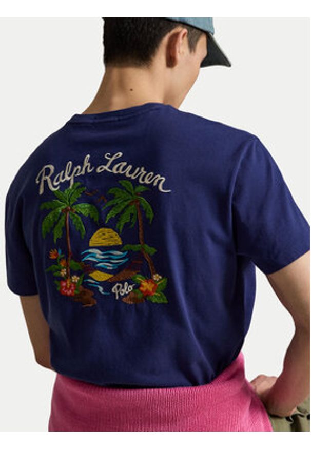 Polo Ralph Lauren T-Shirt 710B14586001 Granatowy Classic Fit. Typ kołnierza: polo. Kolor: niebieski. Materiał: bawełna
