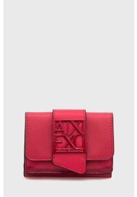 Armani Exchange portfel damski kolor czerwony. Kolor: czerwony