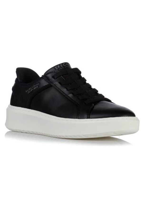 skechers - Buty do chodzenia męskie Skechers Court Break Double Slip-ins. Kolor: czarny. Materiał: syntetyk, materiał. Szerokość cholewki: normalna. Sport: turystyka piesza