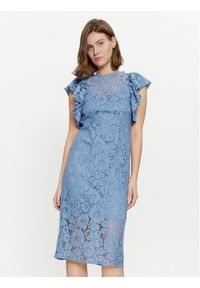 YAS Sukienka koktajlowa Milda 26032369 Niebieski Regular Fit. Kolor: niebieski. Materiał: syntetyk, bawełna. Styl: wizytowy