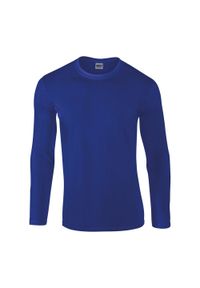 GILDAN - Koszulka Z Długim Rękawem Unisex Softstyle Dla Dorosłych. Kolor: niebieski. Długość rękawa: długi rękaw. Długość: długie. Sport: turystyka piesza