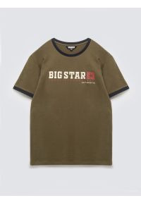 Big-Star - Koszulka męska z linii Authentic z logo BIG STAR khaki Summet 303. Okazja: na co dzień. Kolor: zielony. Materiał: bawełna. Styl: casual, sportowy, wizytowy #4