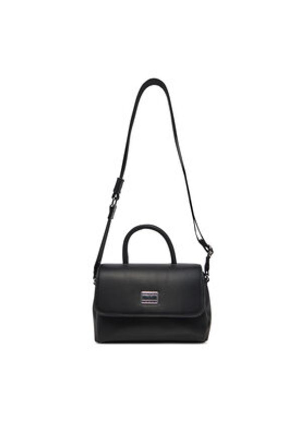 Tommy Jeans Torebka Tjw American Cool Flap Crossover AW0AW17296 Czarny. Kolor: czarny. Materiał: skórzane