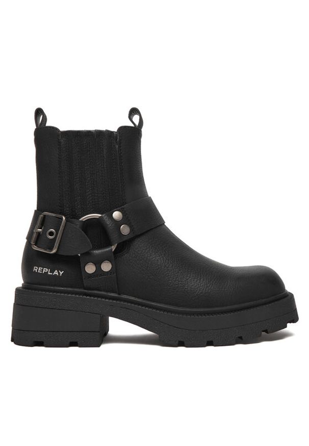 Replay - REPLAY Botki GWL68.000.C0007S Czarny. Kolor: czarny. Materiał: skóra