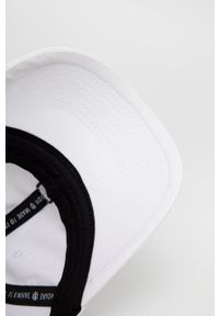 Element czapka bawełniana kolor biały gładka. Kolor: biały. Materiał: bawełna. Wzór: gładki #3