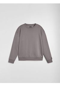 Sinsay - Bluza crewneck comfort fit z domieszką bawełny - szary. Kolor: szary. Materiał: bawełna #1