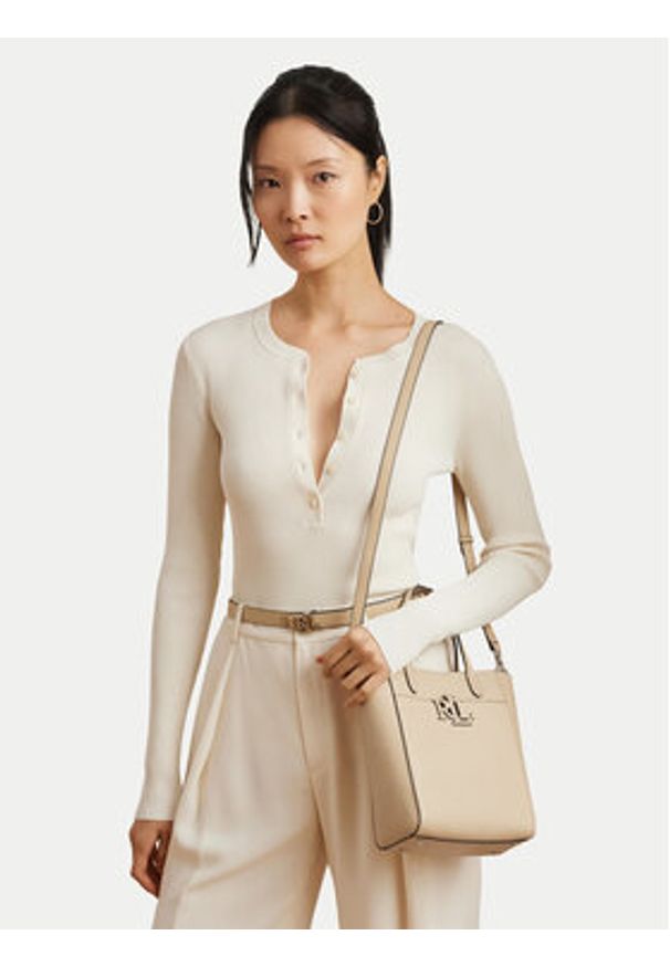 Lauren Ralph Lauren - LAUREN RALPH LAUREN Torebka Cameryn 431966760003 Beżowy. Kolor: beżowy. Materiał: skórzane