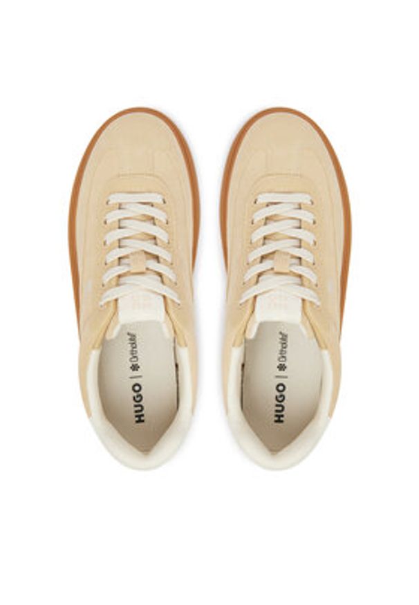 Hugo - HUGO Sneakersy Lyzz 50563568 Beżowy. Kolor: beżowy. Materiał: skóra, zamsz