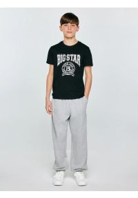 Big-Star - Spodnie chłopięce dresowe szare Polis 901. Okazja: na co dzień, na uczelnię. Kolor: szary. Materiał: dresówka. Wzór: aplikacja. Styl: casual, sportowy #7