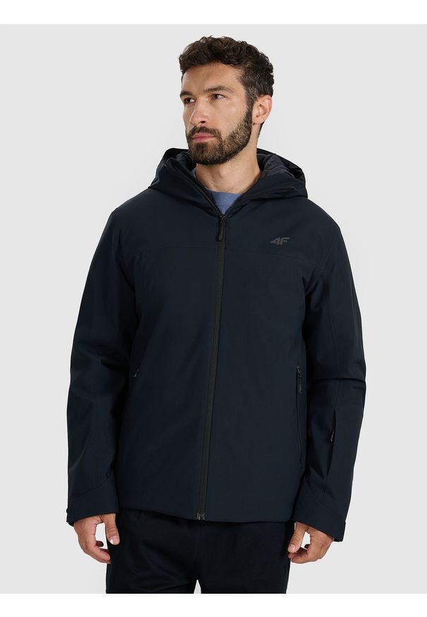 4f - 4F Kurtka narciarska membrana 5000 męska - czarna 3XL. Okazja: na co dzień. Kolor: czarny. Materiał: poliester, tkanina. Sezon: zima. Styl: casual