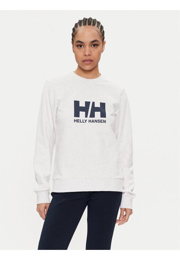 Helly Hansen Bluza W Hh Logo Crew Sweat 2.0 34462 Biały Regular Fit. Kolor: biały. Materiał: bawełna