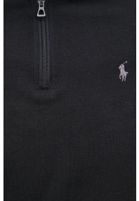 Polo Ralph Lauren bluza męska kolor czarny gładka. Typ kołnierza: polo. Kolor: czarny. Materiał: dzianina. Długość: krótkie. Wzór: gładki