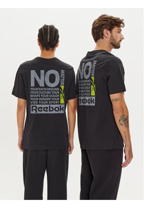 Reebok T-Shirt Unisex Not A Spectator 100075624 Czarny Relaxed Fit. Kolor: czarny. Materiał: bawełna