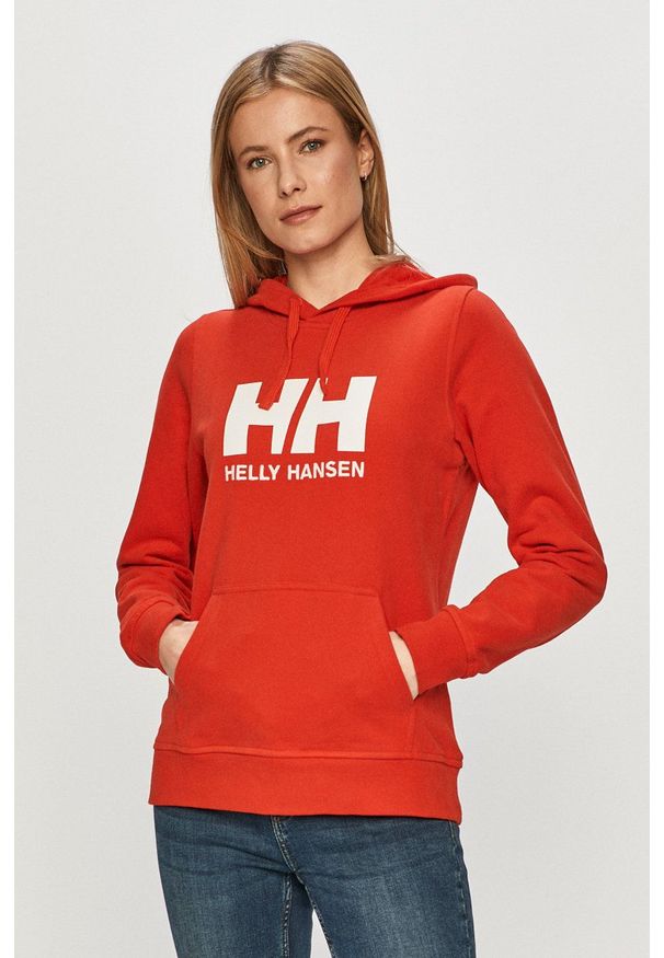 Helly Hansen - Bluza. Typ kołnierza: kaptur. Kolor: czerwony. Długość rękawa: długi rękaw. Długość: długie