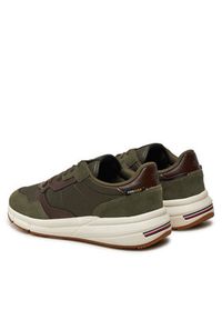 TOMMY HILFIGER - Tommy Hilfiger Sneakersy Faston FM0FM05218 Khaki. Kolor: brązowy. Materiał: skóra, zamsz #5