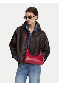 Calvin Klein Torebka Foil Logo Glossy Conv Shoulder B LV04F3737G Bordowy. Kolor: czerwony. Materiał: skórzane #1