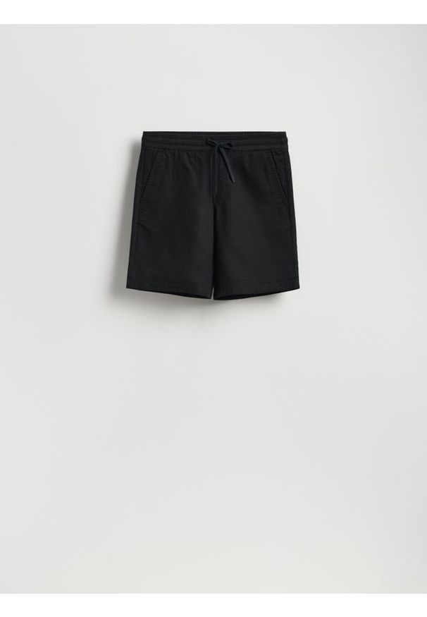 Reserved - Bawełniane szorty jogger - czarny. Kolor: czarny. Materiał: bawełna