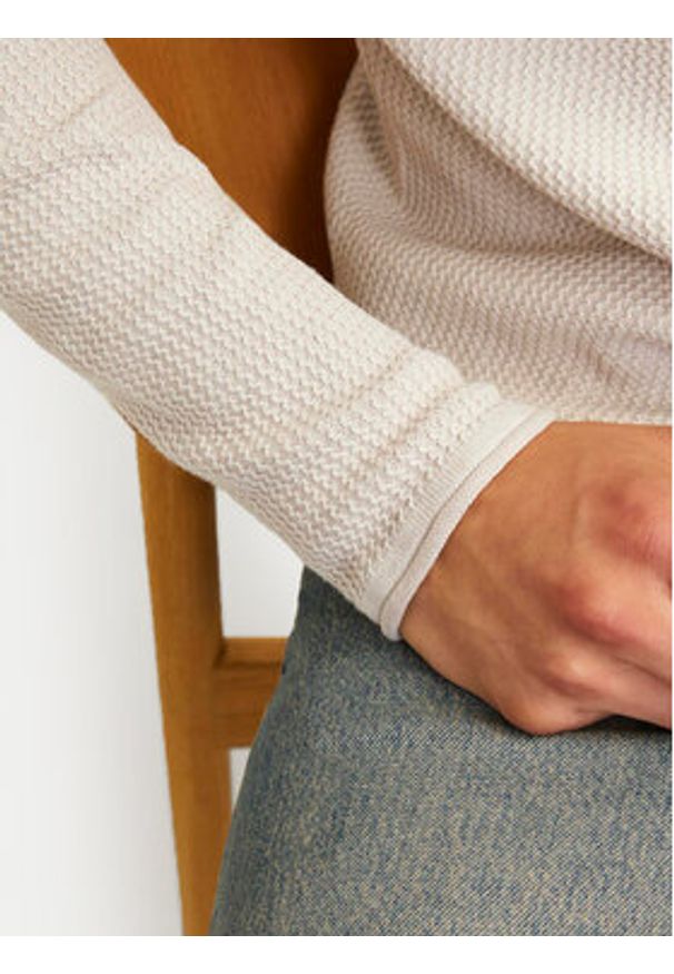 Jack & Jones Sweter Cooper 12258407 Beżowy Regular Fit. Kolor: beżowy. Materiał: bawełna