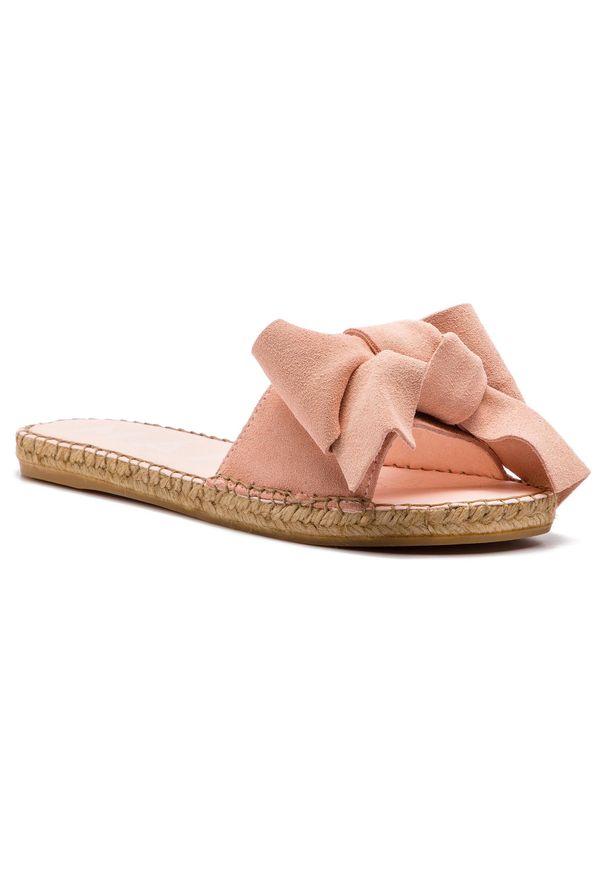 Espadryle Manebi Sandals With Bow W 1.4 J0 Pastel Rose Suede. Kolor: różowy. Materiał: zamsz, skóra